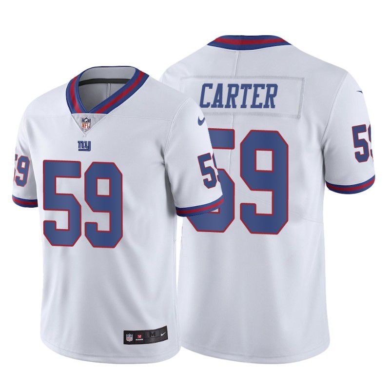 Men New York Giants 59 Lorenzo Carter Nike White Color Rush Limited NFL Jersey